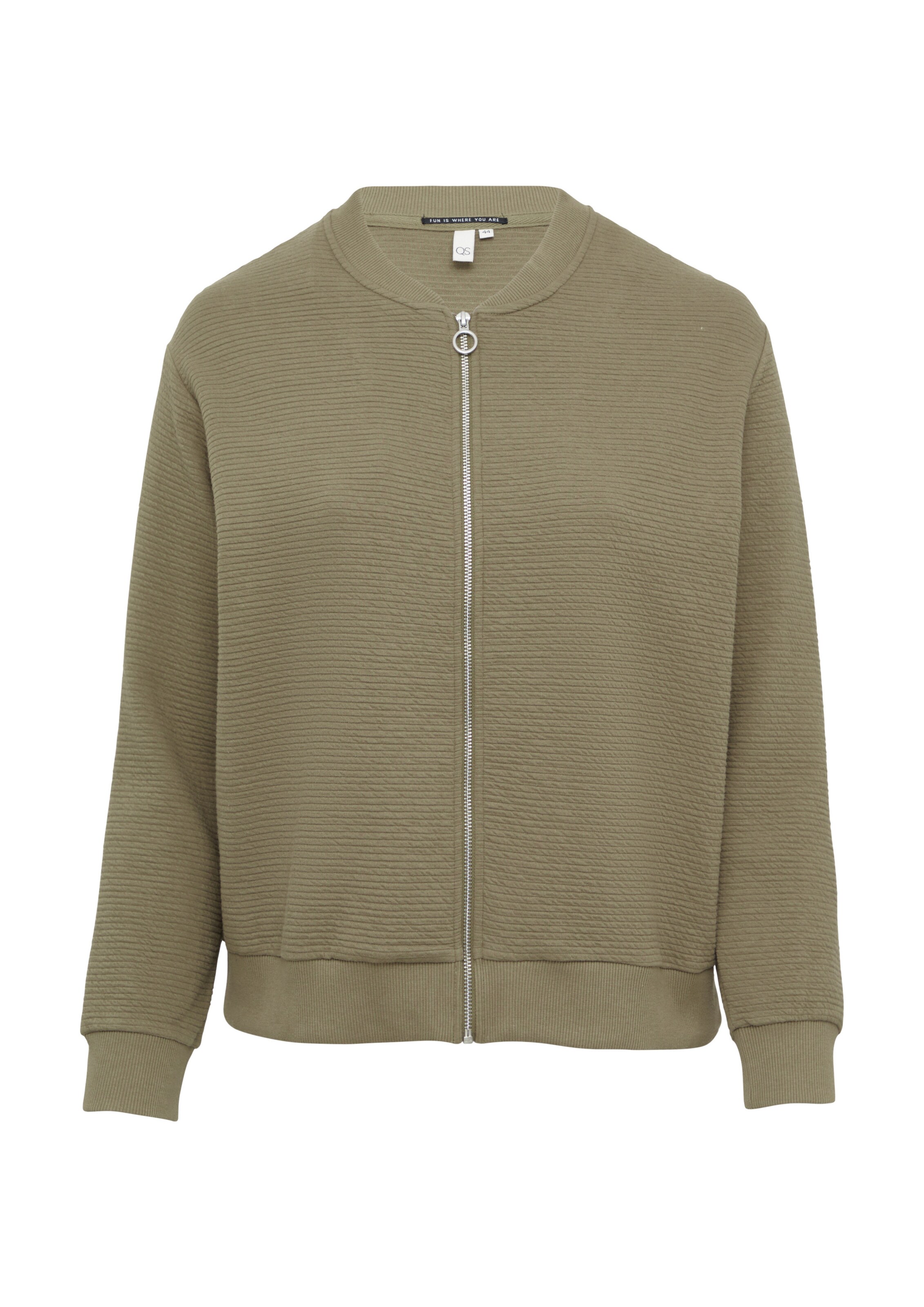 QS Zip-Up Hoodie in Green: front