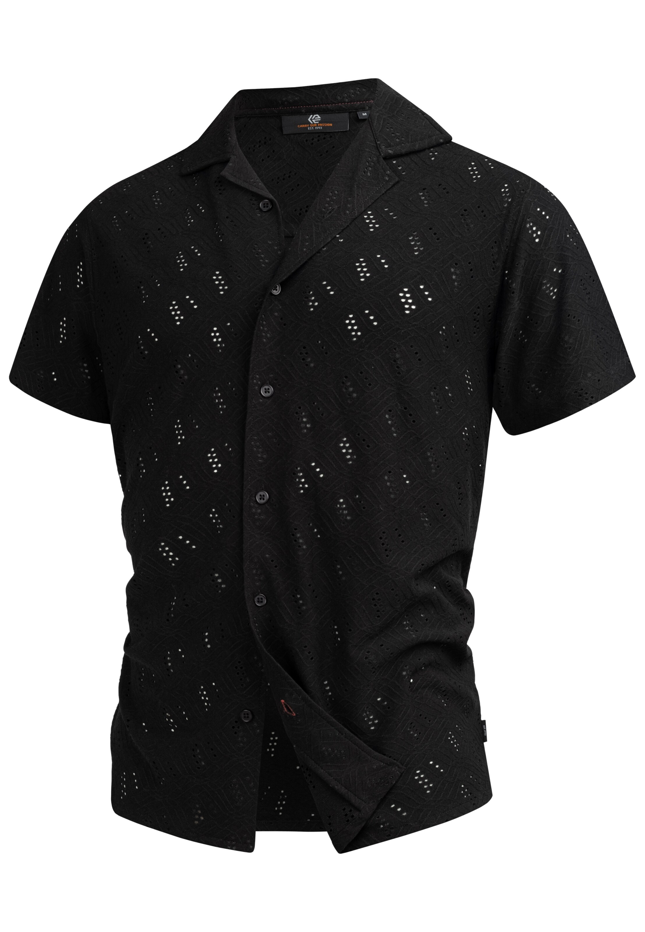 INDICODE JEANS Regular fit Button Up Shirt 'Jerry' in Black: front