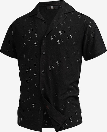 INDICODE JEANS Overhemd 'Jerry' in Zwart: voorkant