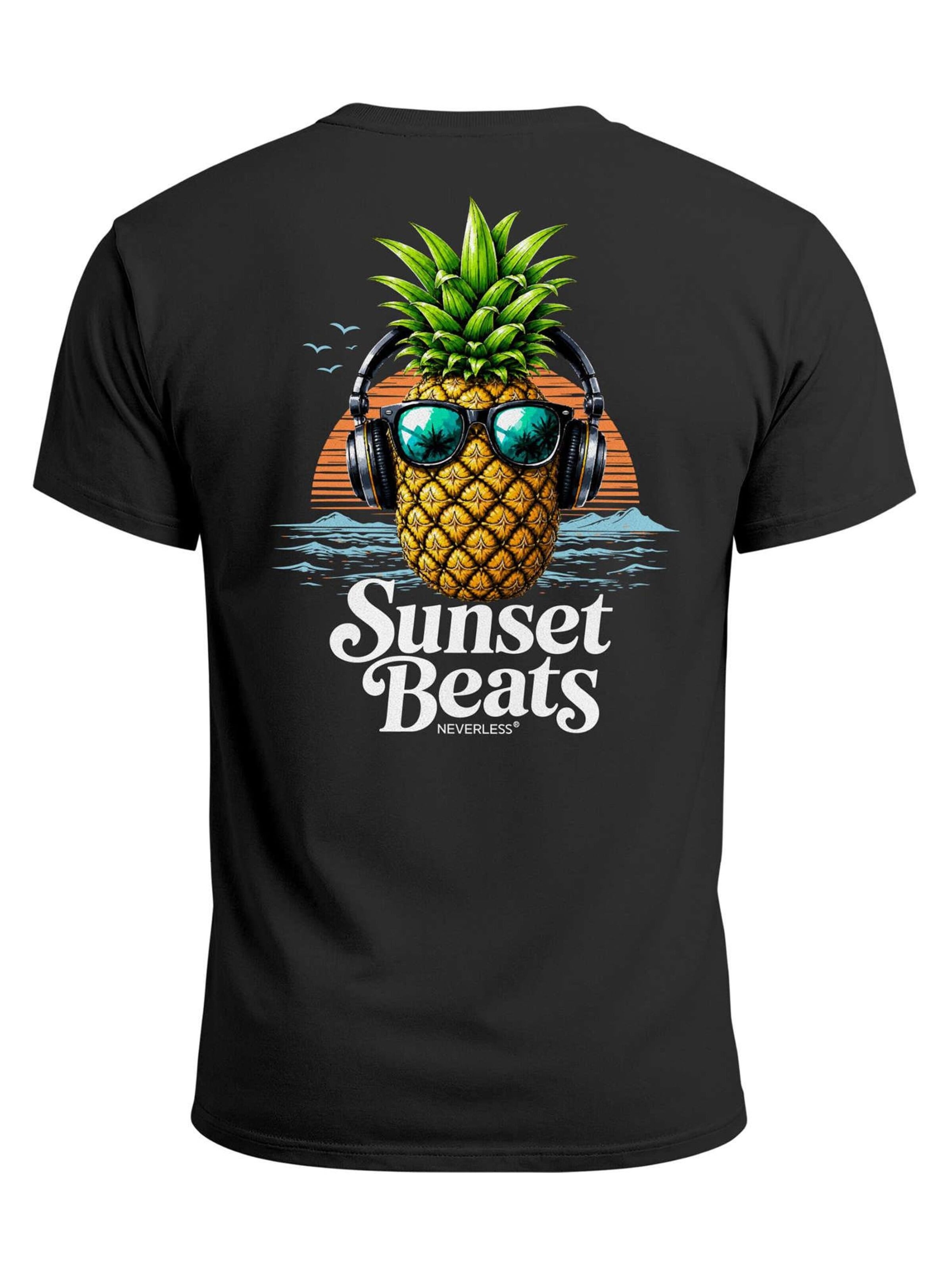Neverless Shirt 'Sunset Beats' in Black: front