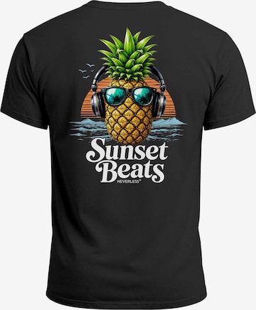Neverless Shirt 'Sunset Beats' in Black: front