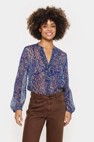 SAINT TROPEZ Blouse 'Valerie' in Blauw: voorkant
