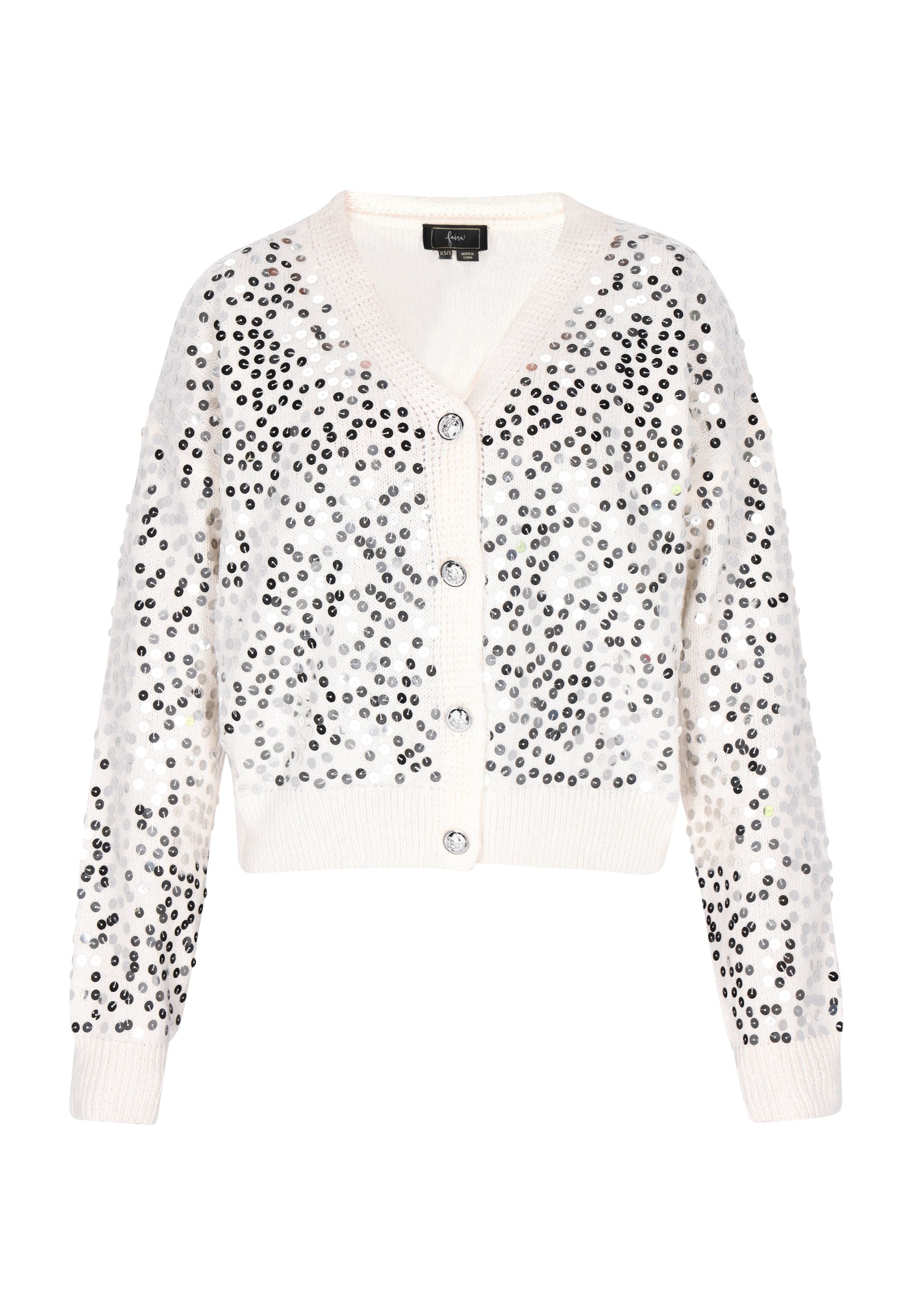 faina Knit cardigan in White: front