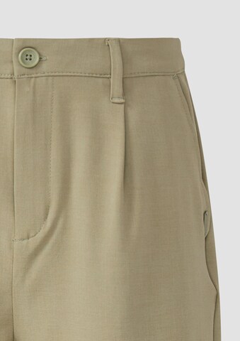 QS Loose fit Pleat-Front Pants in Green