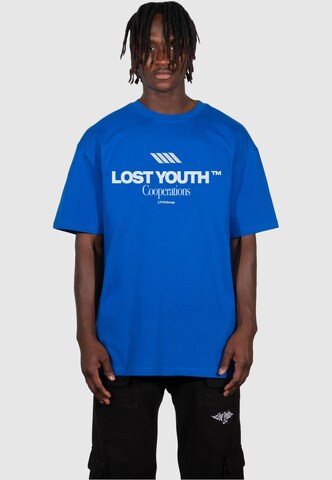 T-Shirt Lost Youth en bleu : devant