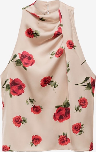 MANGO Bluza 'ROSE' u ecru/prljavo bijela / žad / rubin crvena / merlot, Pregled proizvoda