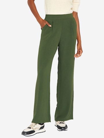 LolaLiza Wide leg Pleat-Front Pants in Green