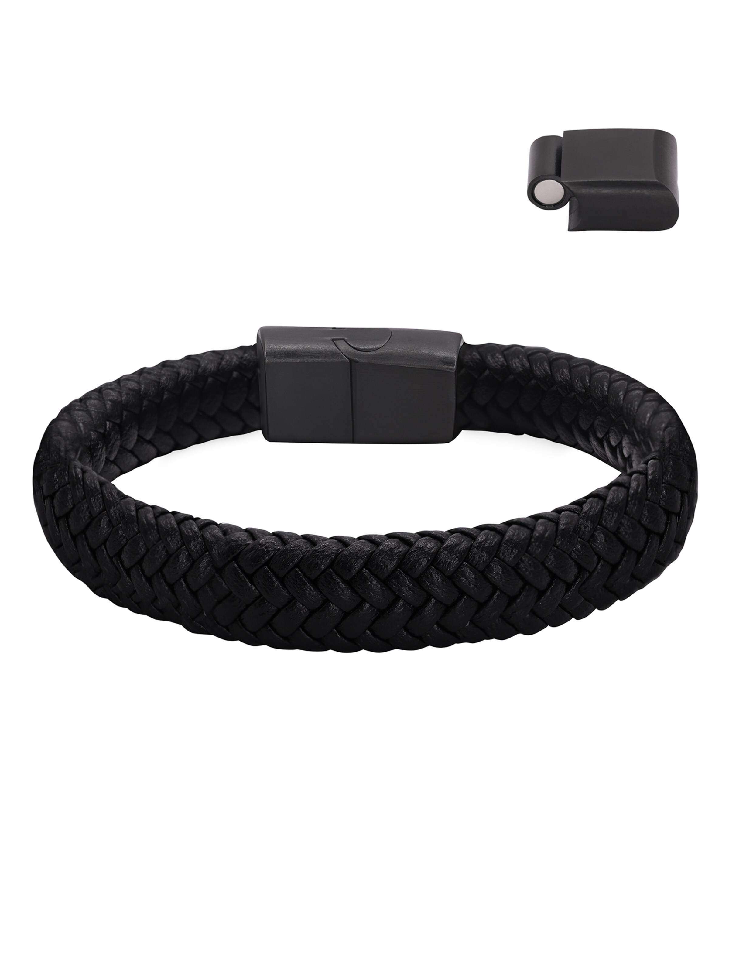 Heideman Armband 'Nelio' in Schwarz: Vorderseite