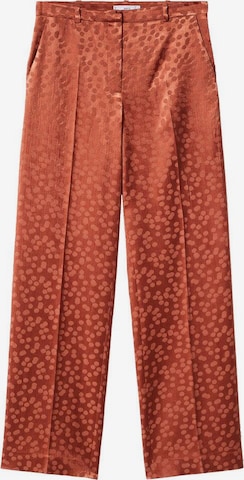 MANGO Wide leg Pleated Pants 'Topete' in Brown: front