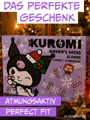HELLO KITTY Socks 'Adventskalender mit 12 Paar' in Mixed colors