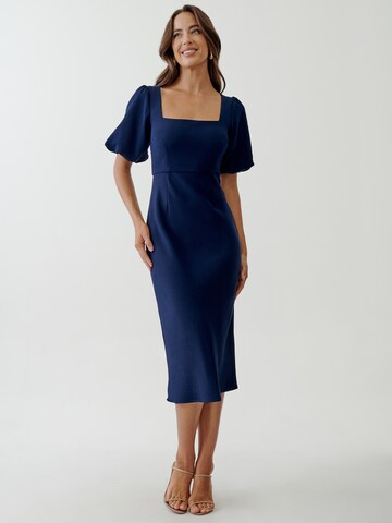 Tussah Kleid 'SONDRA' in Blau: Vorderseite
