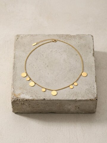 DNSK Copenhagen Necklace 'NORA Waterproof 18K Gold Plating Long Necklace – Brushed Stainless Steel' in Gold