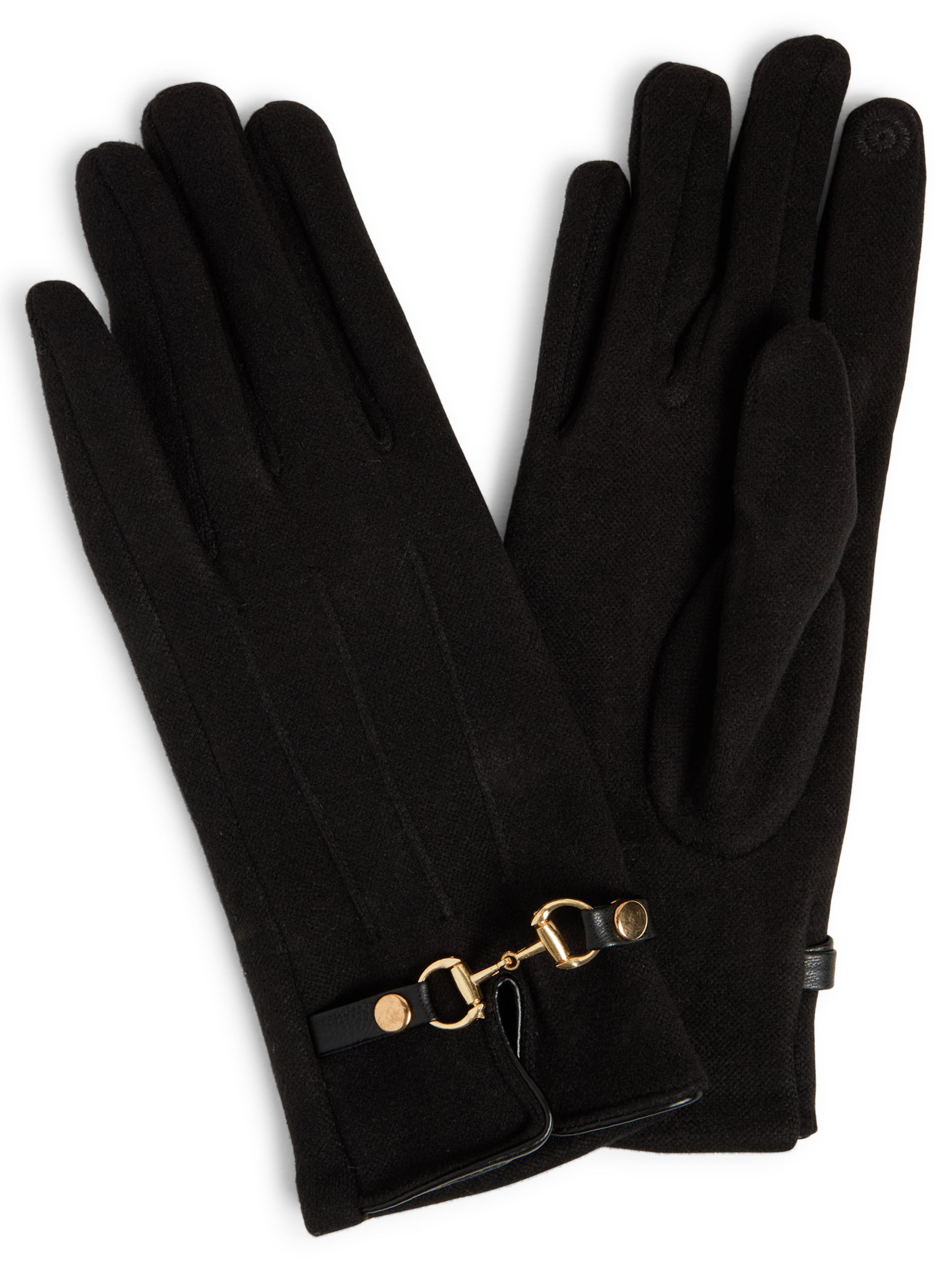 eem Full Finger Gloves in Black: front