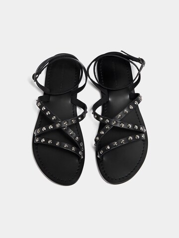 Pull&Bear Strap Sandals in Black