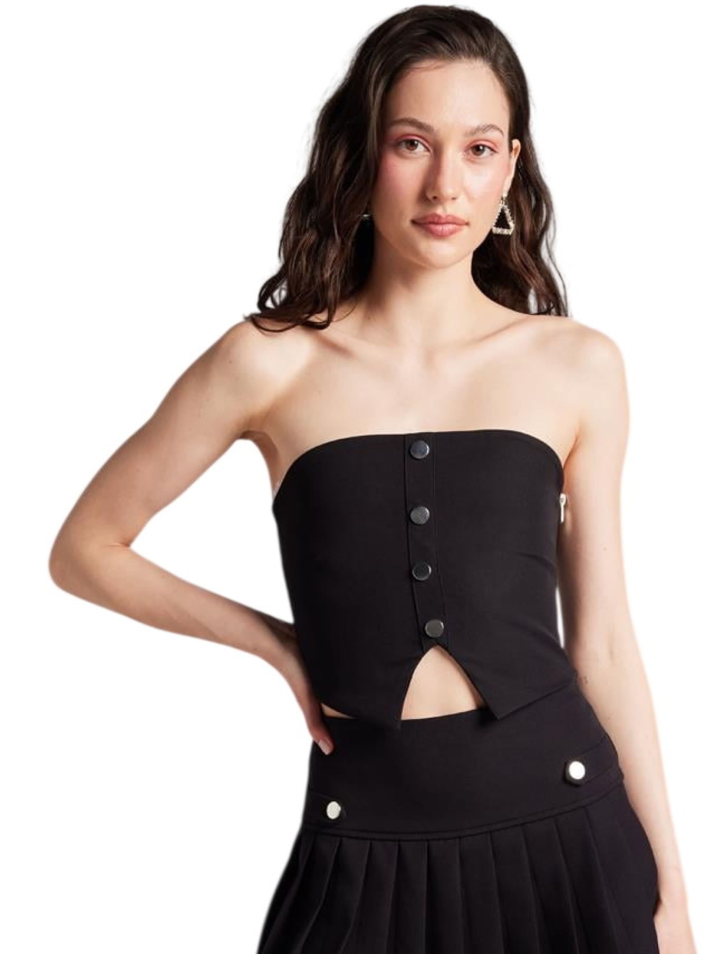 HOLLY LOLLY Top in Schwarz: Vorderseite