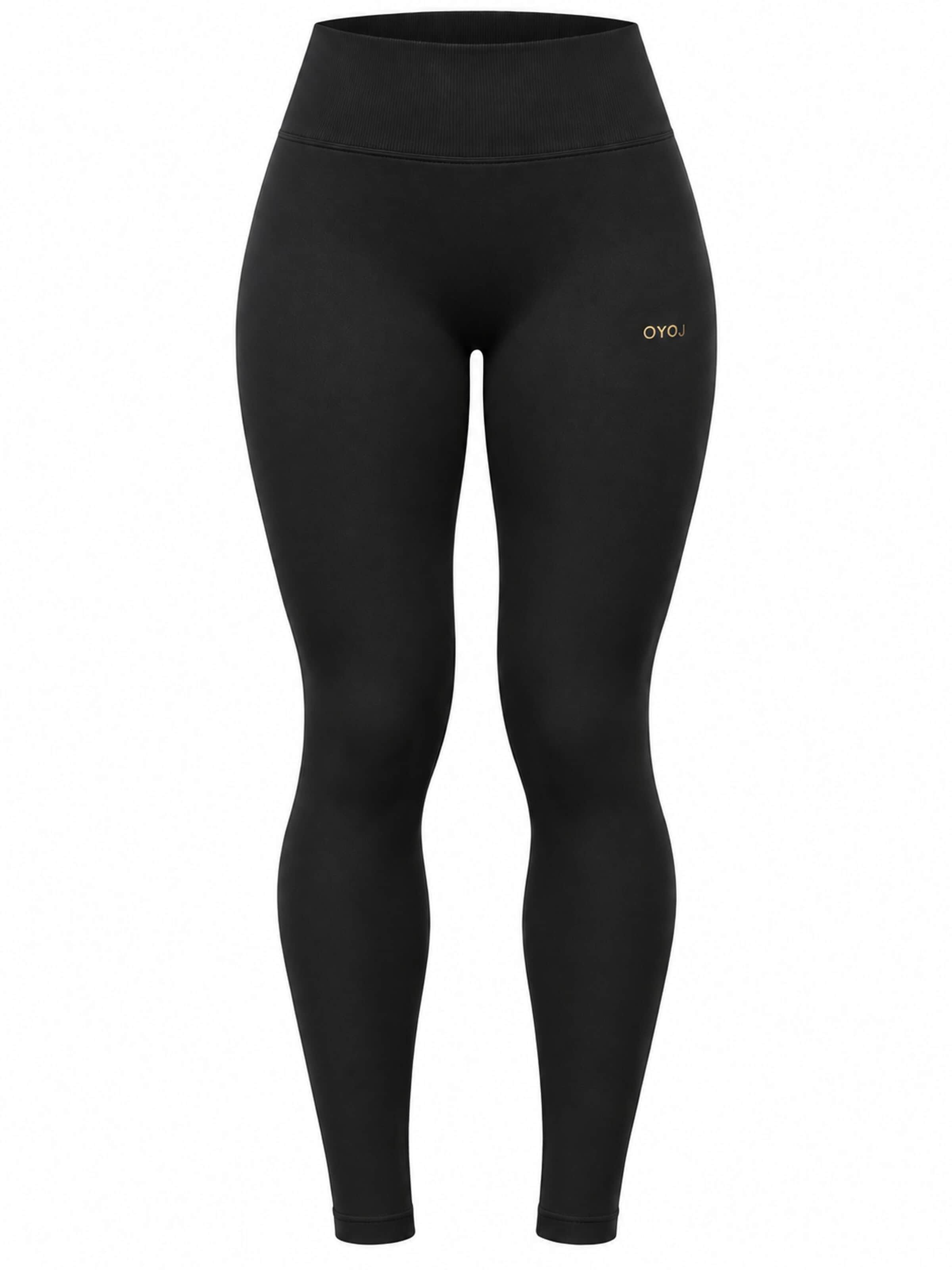OYOJ Skinny Leggings 'Nova Active Scrunch Tights - Black' i svart: framsida