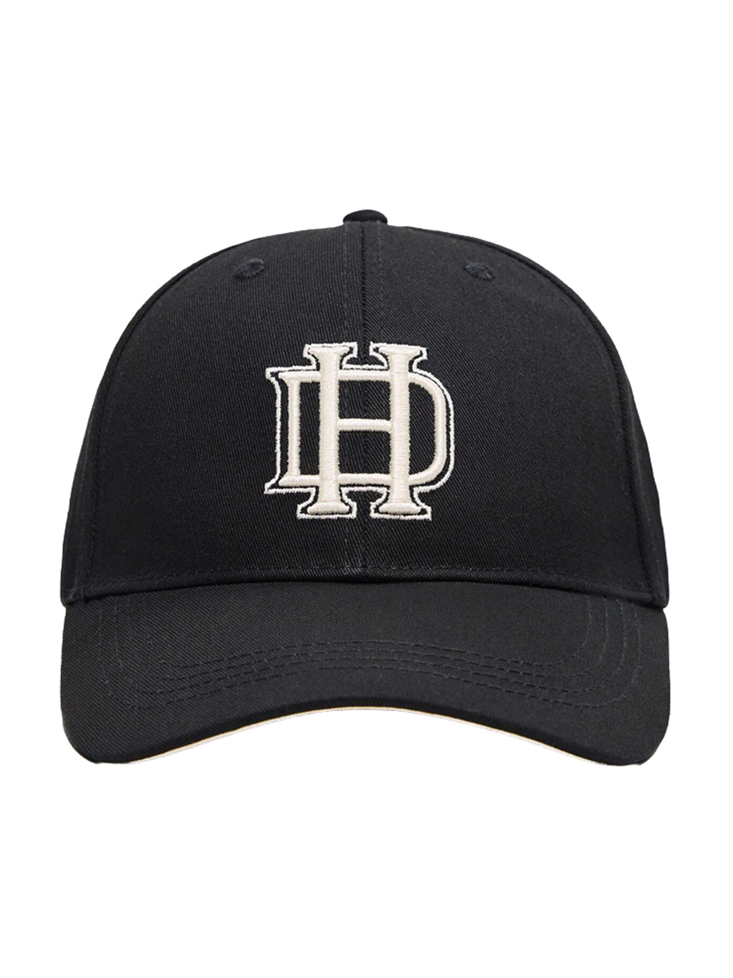 Bershka Casquette 'NEW VARSITY' en sable / noir, Vue avec produit