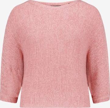 zero Grobstrick-Pullover mit Fledermausärmeln in Pink: Vorderseite