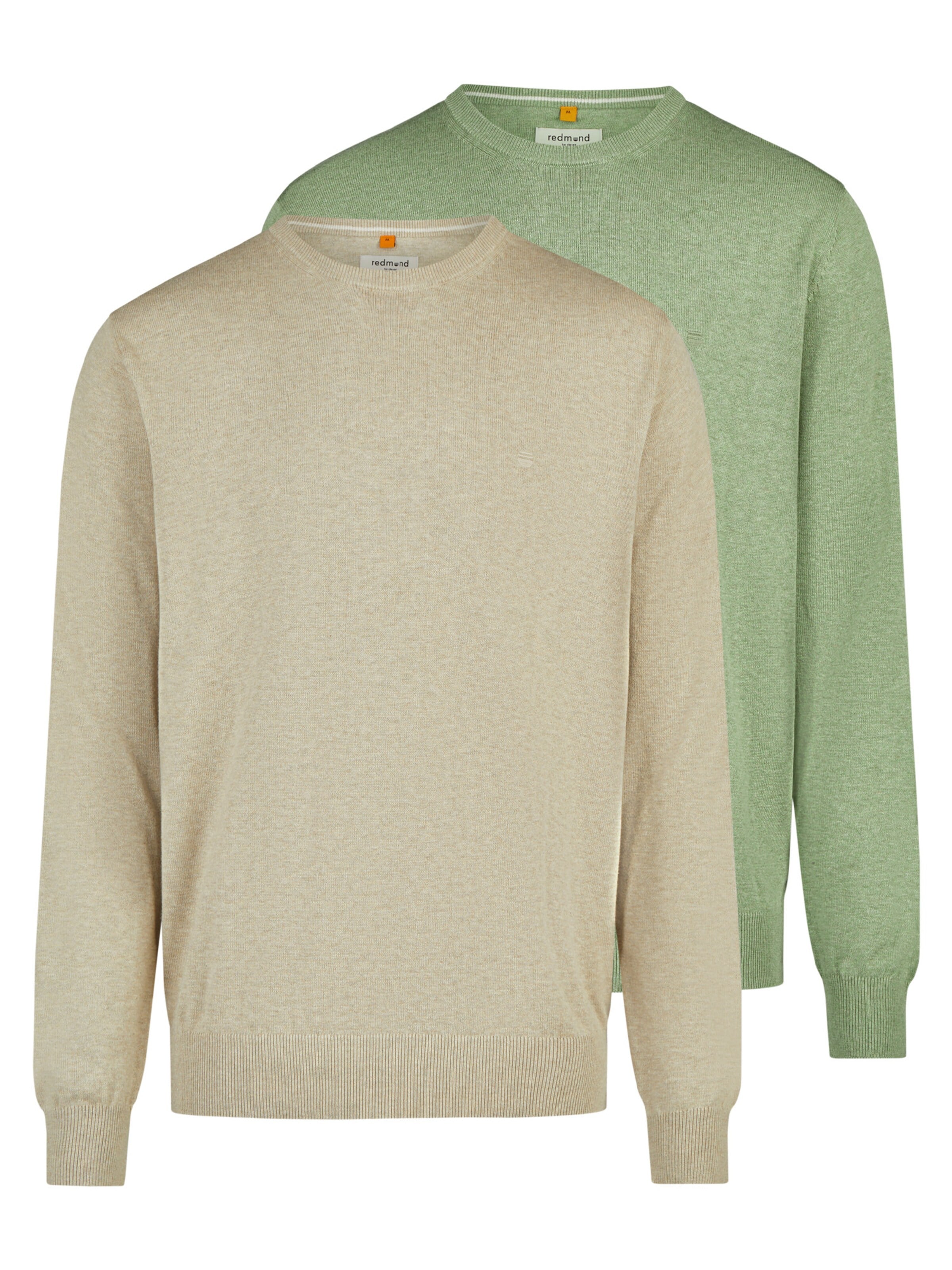 redmond Trui 'Basic' in Beige: voorkant