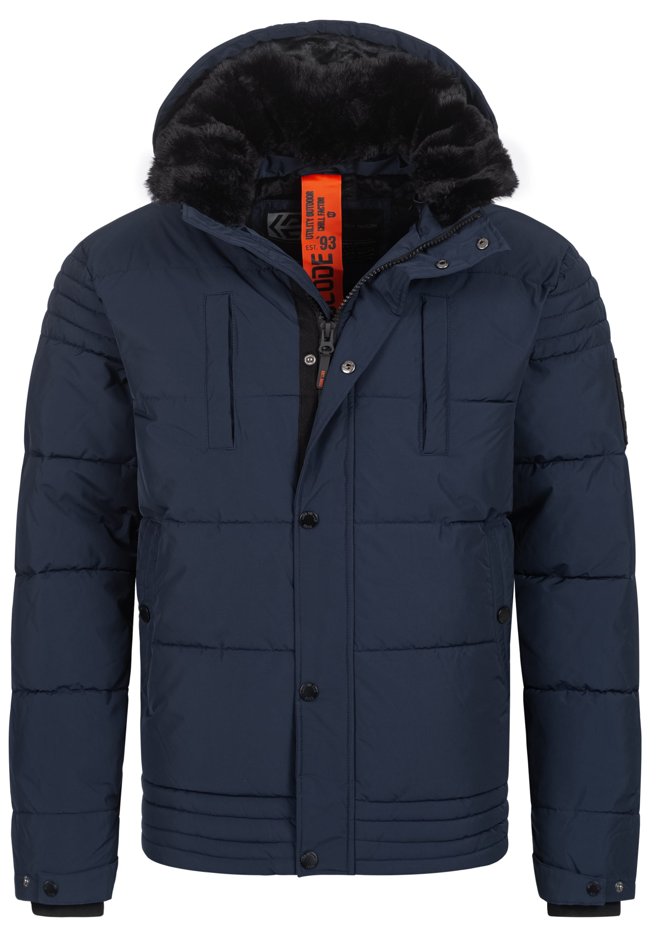 INDICODE JEANS Winterjas 'Blaise' in Blauw: voorkant