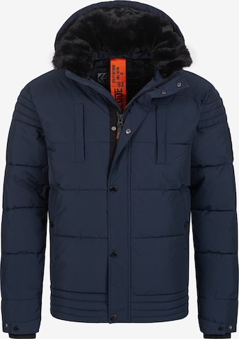INDICODE JEANS Winter jacket 'Blaise' in Blue: front