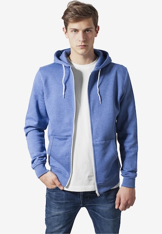 Urban Classics Zip-Up Hoodie in Blue: front