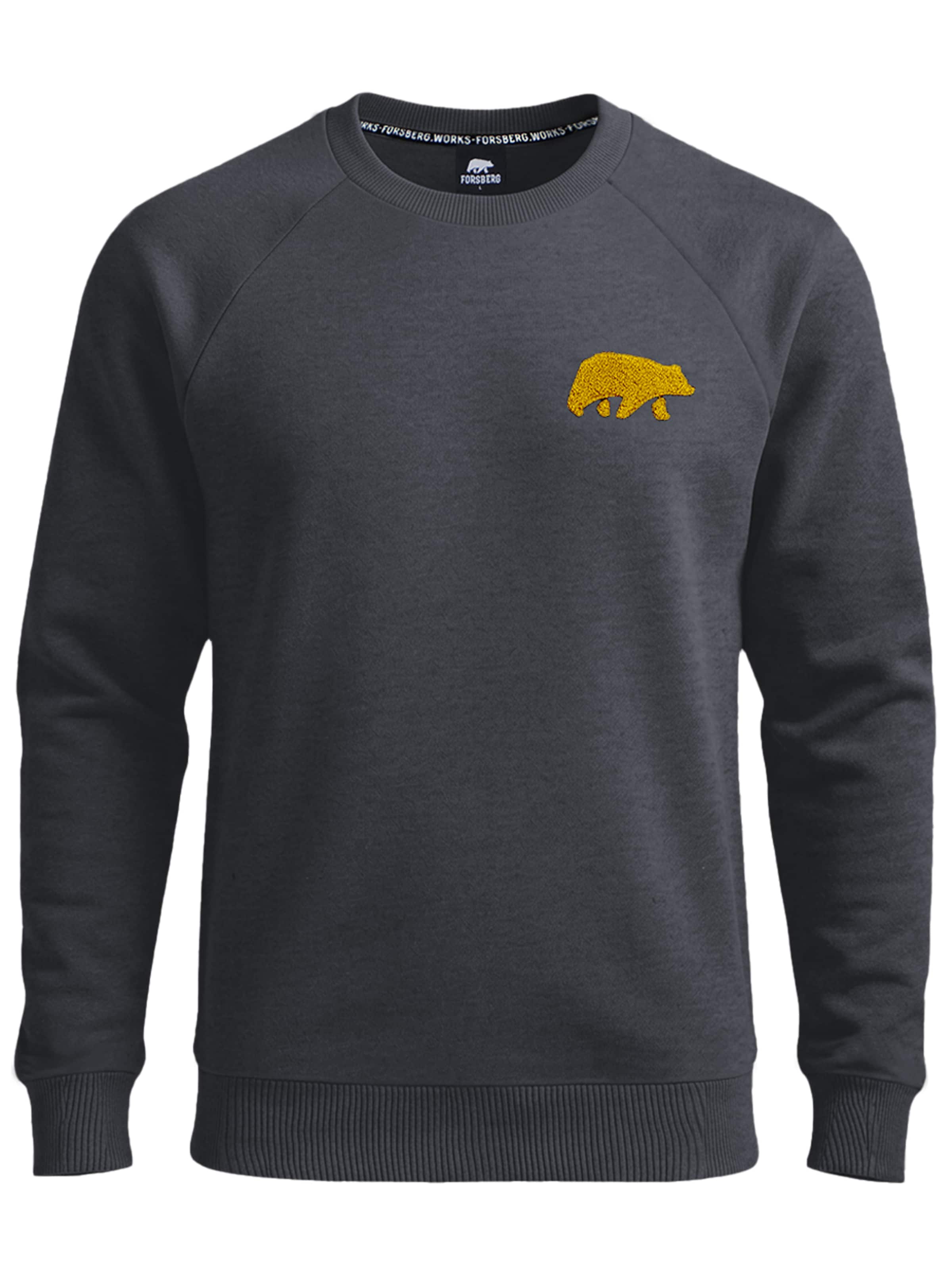FORSBERG Sweatshirt 'mit Frottee Logo' in Grey: front