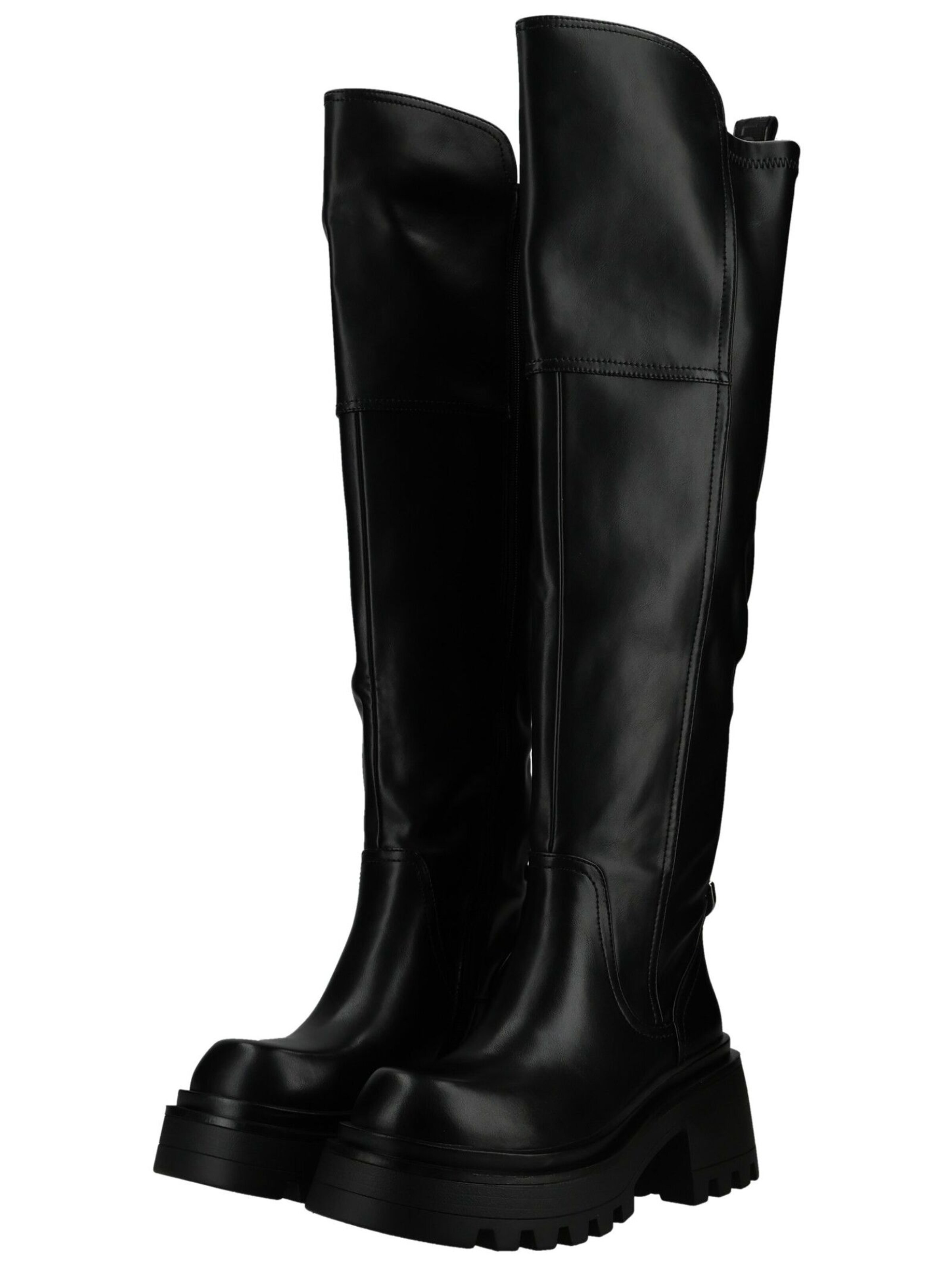 BUFFALO Overknees in Schwarz: Vorderseite