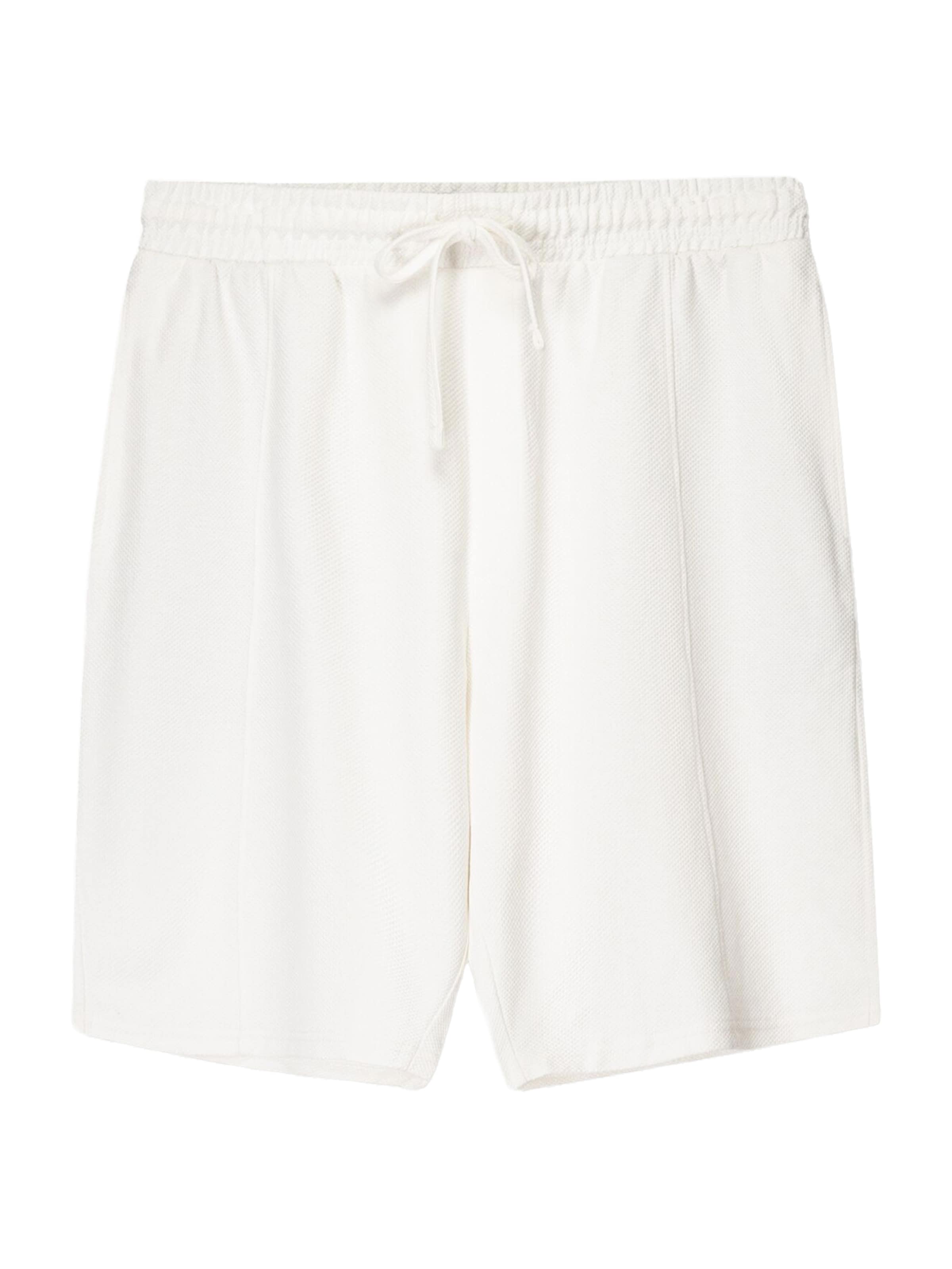Bershka Loose fit Trousers in White: front