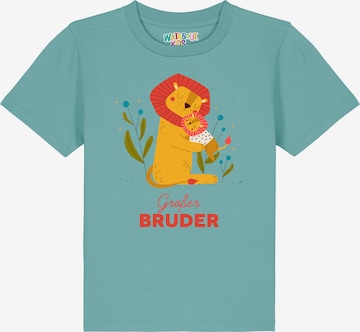 watabout.kids Shirt 'Löwen Großer Bruder' in Blue: front