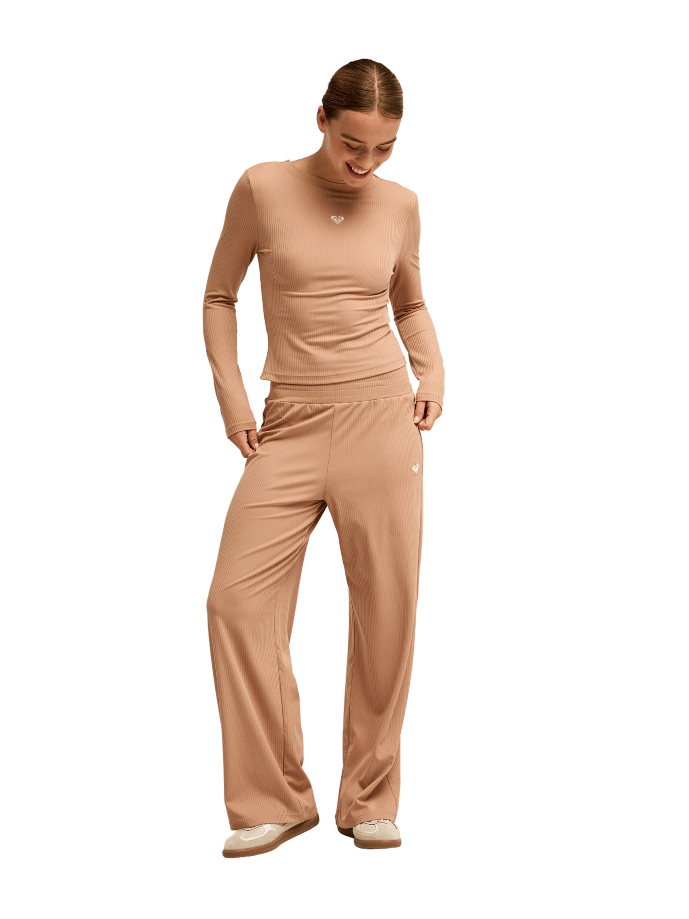 ROXY Wide leg Pants 'Rise & Vibe' in Brown