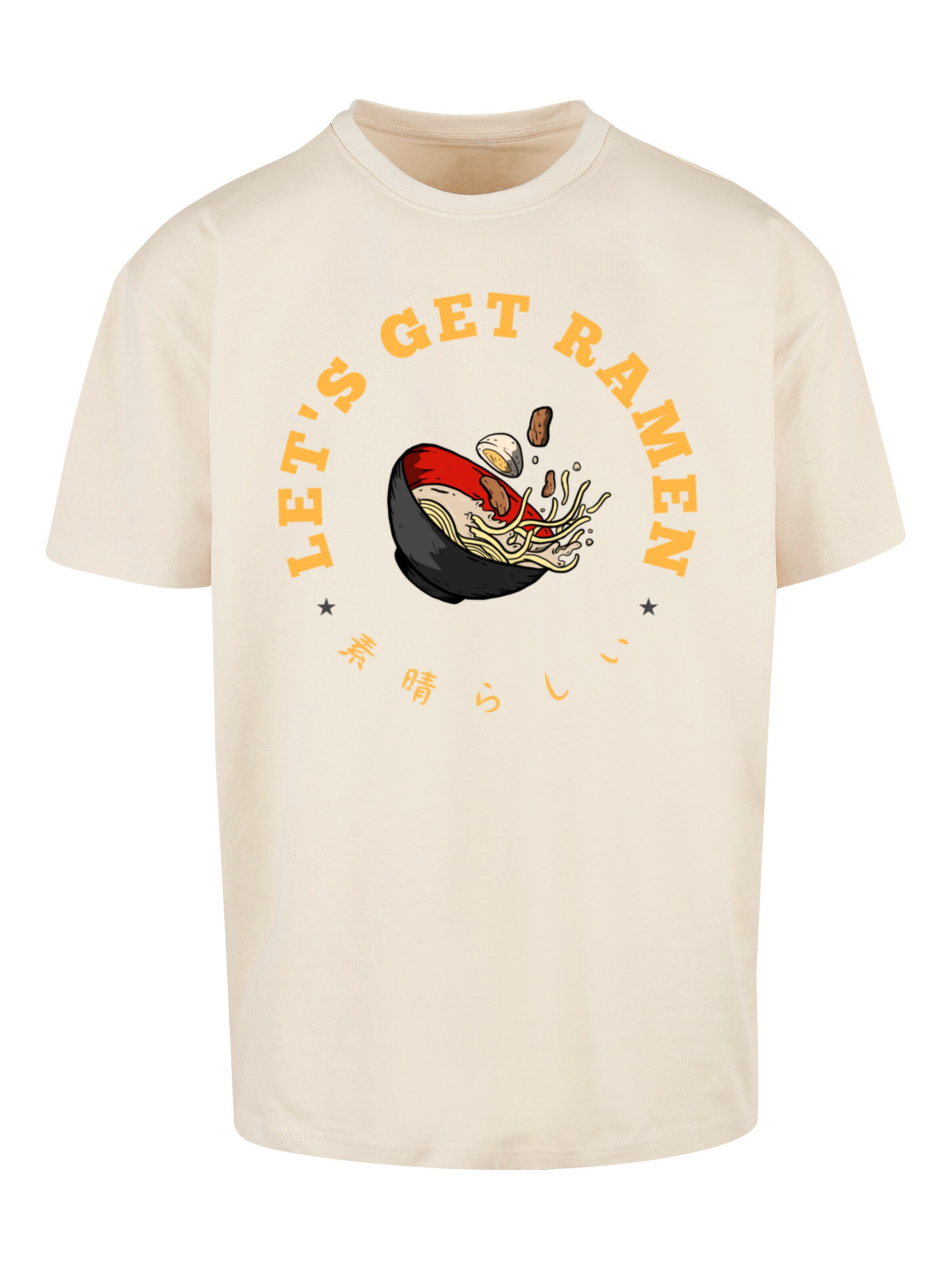 F4NT4STIC Shirt 'Lets get Ramen' in Beige: front