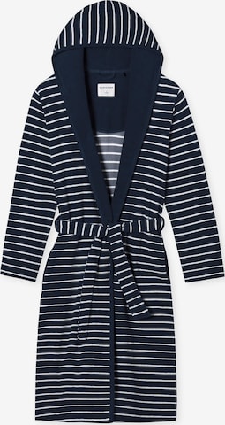 SCHIESSER Long Bathrobe 'Feather Terry' in Blue: front