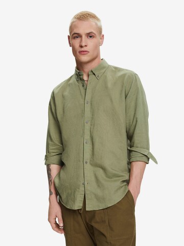 ESPRIT Regular fit Button Up Shirt in Green: front