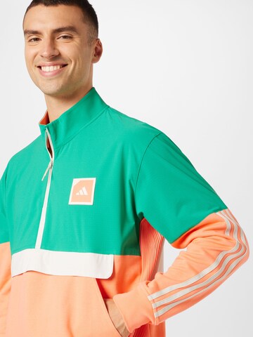 ADIDAS GOLF Athletic Zip-Up Hoodie in Green