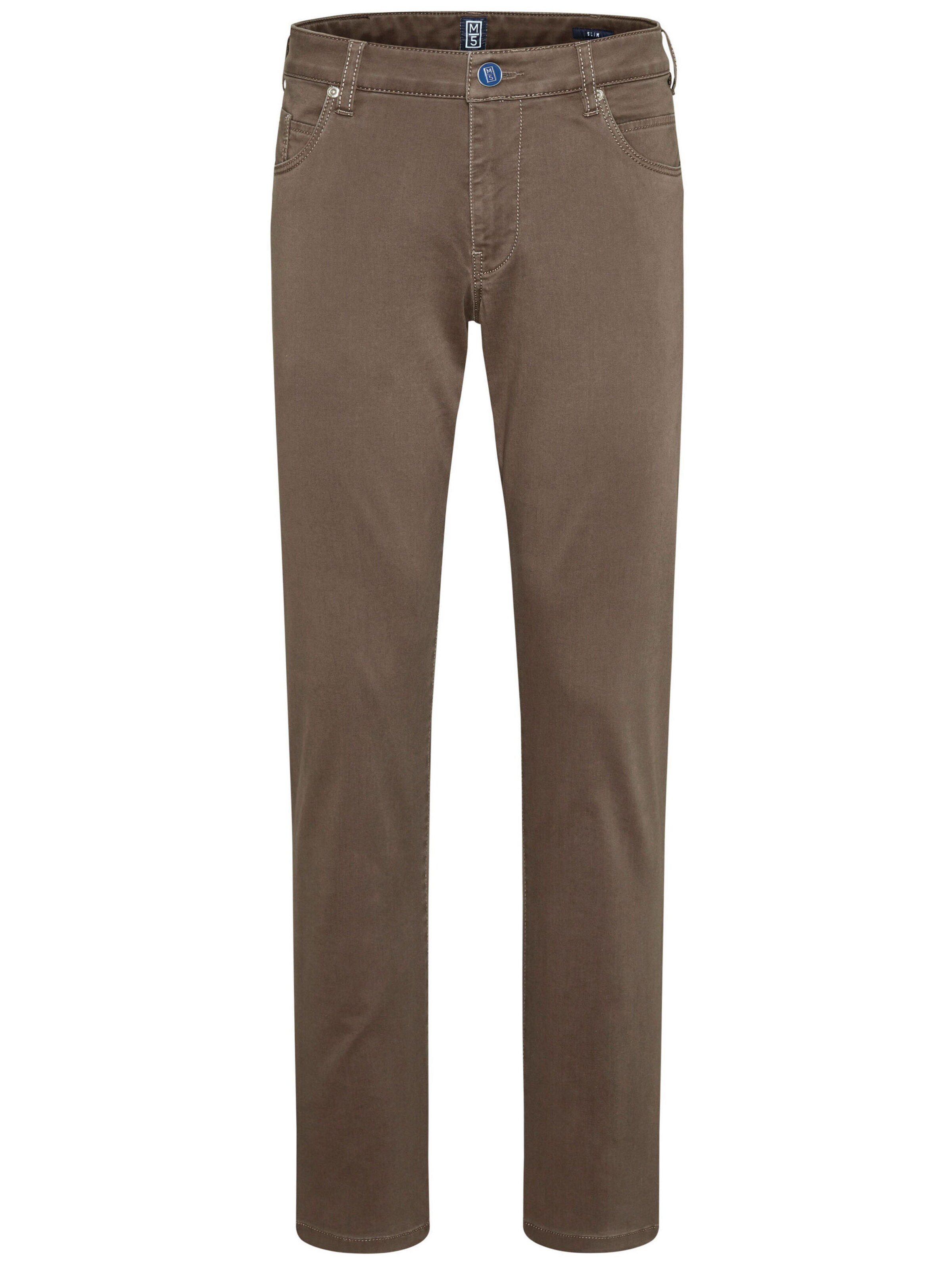 MEYER Slimfit Chino in Bruin: voorkant