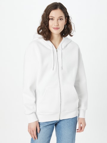 ABOUT YOU Limited Zip-Up Hoodie 'Lilou' in White