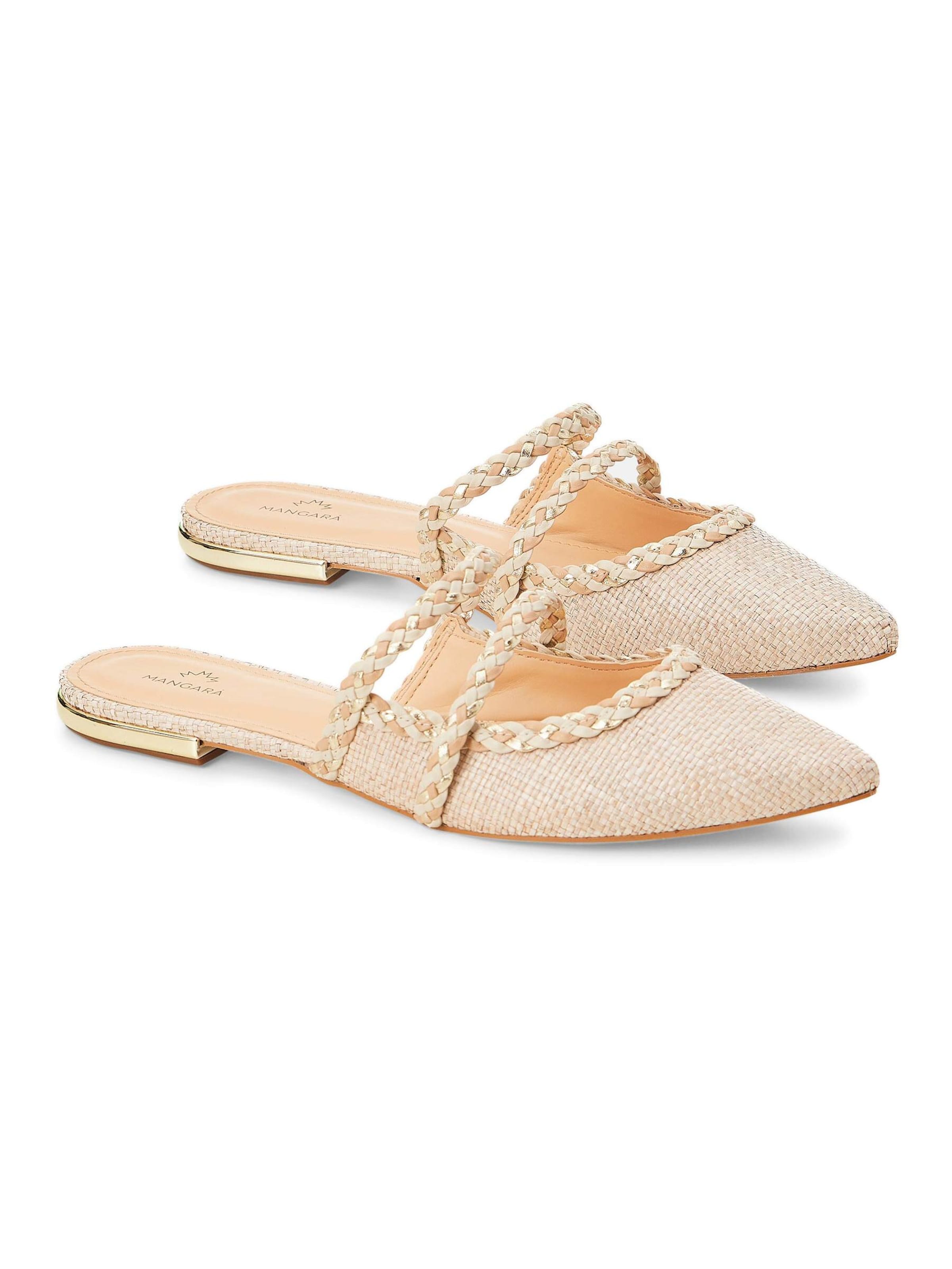 Mule 'Mules en raphia Mangara Amburana avec détails en cuir tressé' Mangara Atelier en beige