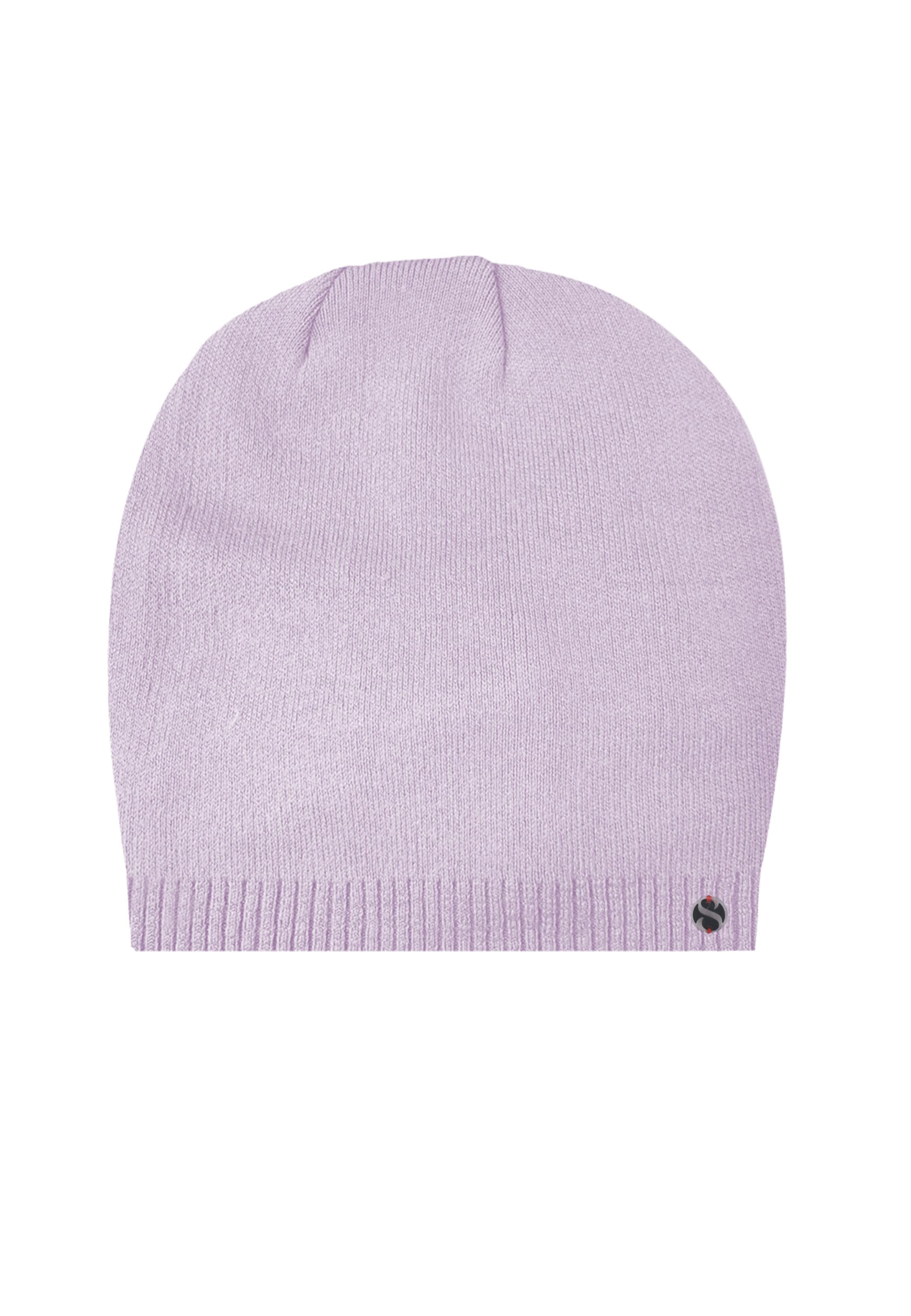 SAMAYA Mütze 'Elen', superweich und wärmend in Lila: Vorderseite