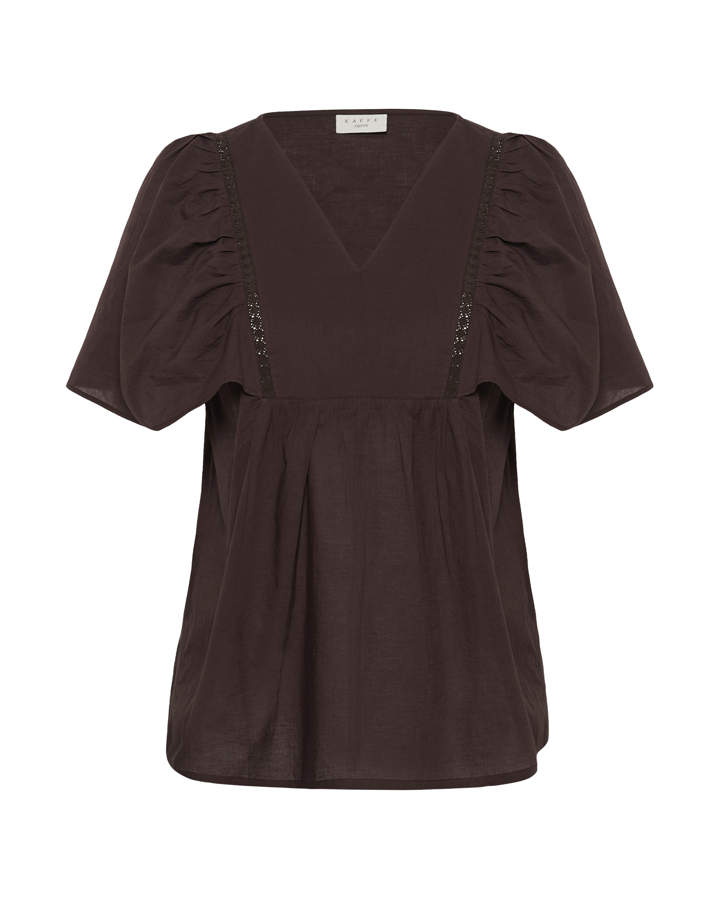 KAFFE CURVE Blouse 'KCkarlia' in Bruin: voorkant