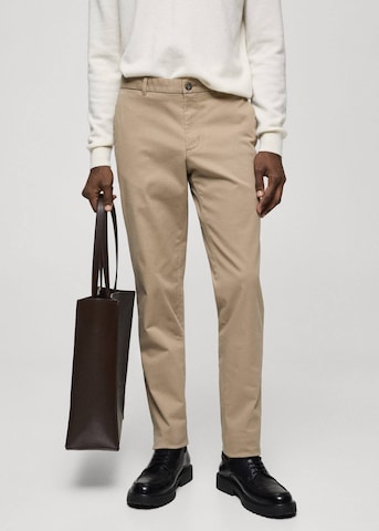 MANGO MAN Slimfit Hose 'Barna' in Beige: Vorderseite
