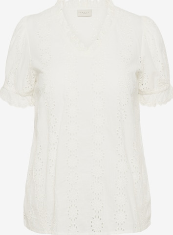 Chemisier 'Dina' KAFFE CURVE en blanc : devant