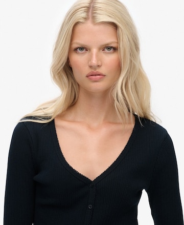 Superdry Gebreid vest 'Essential' in Blauw