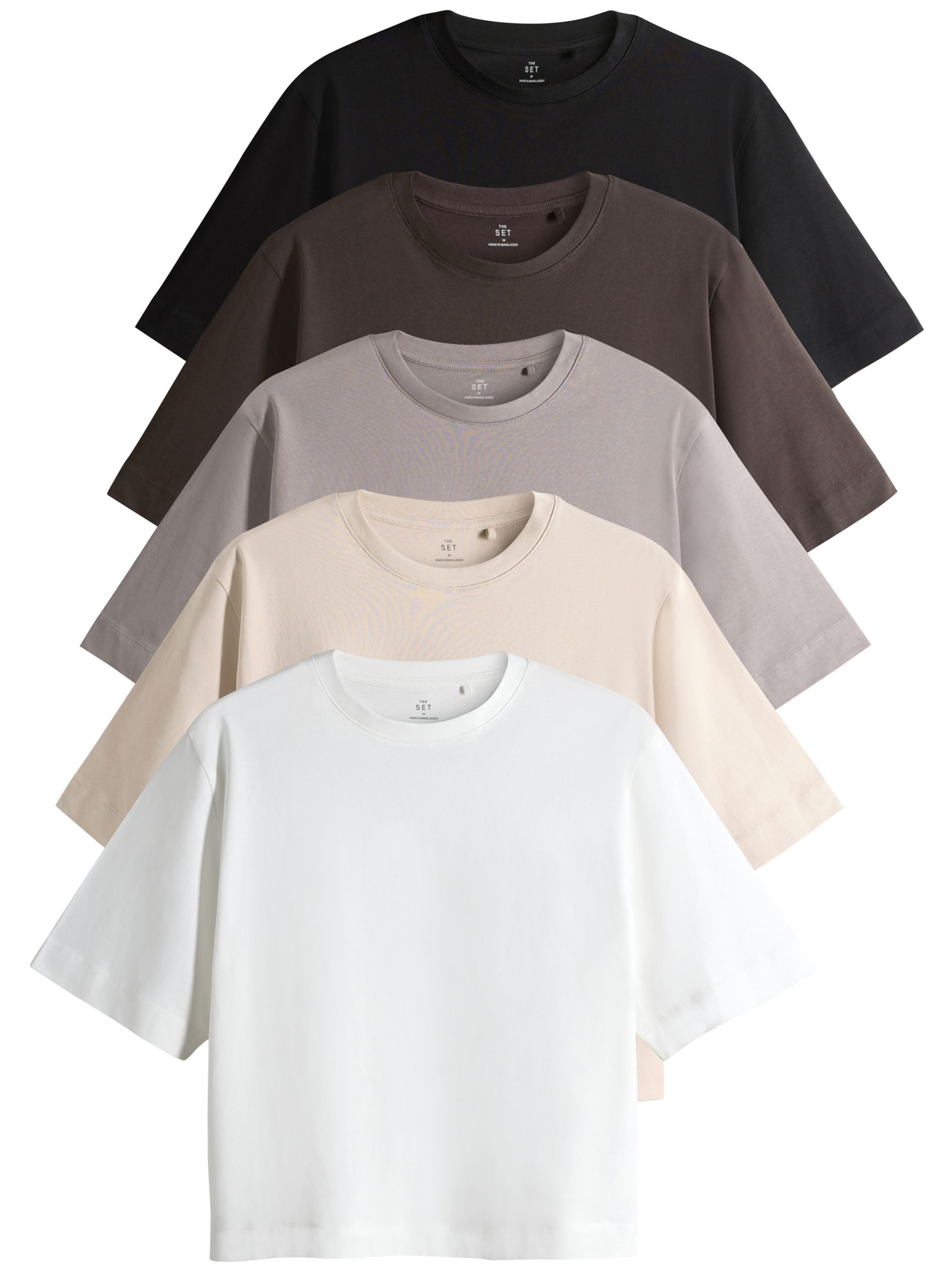 The Set T-Shirt in Beige: Vorderseite