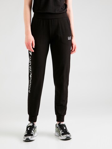 EA7 Emporio Armani Tapered Trousers in Black: front