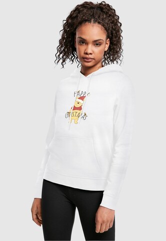 ABSOLUTE CULT Sweatshirt 'Winnie The Pooh - Happy Christmas Holly' in Weiß: Vorderseite