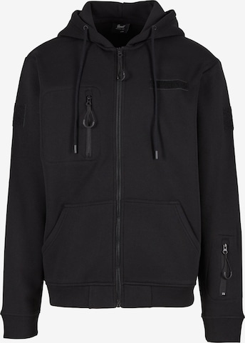 Brandit Sweatvest in Zwart: voorkant