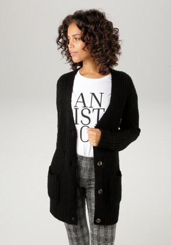 Aniston CASUAL Strickjacke in Schwarz
