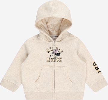 GAP Zip-Up Hoodie in Beige: front