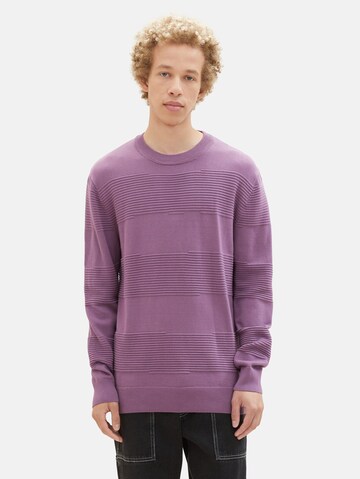 TOM TAILOR DENIM Sweter w kolorze fioletowy: przód